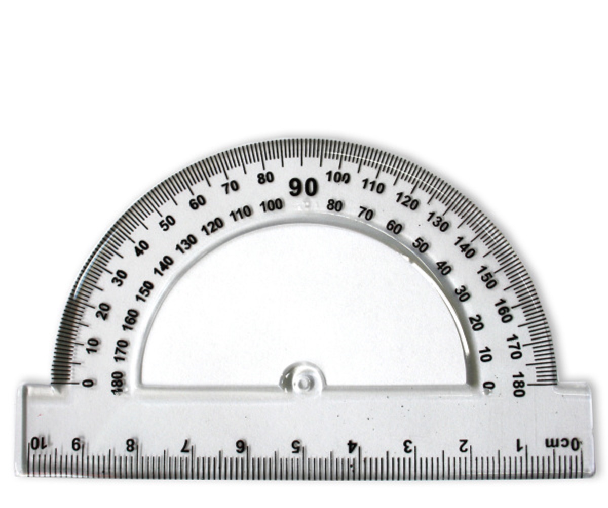 Транспортир пластиковый с линейкой 10 см, AR-3104