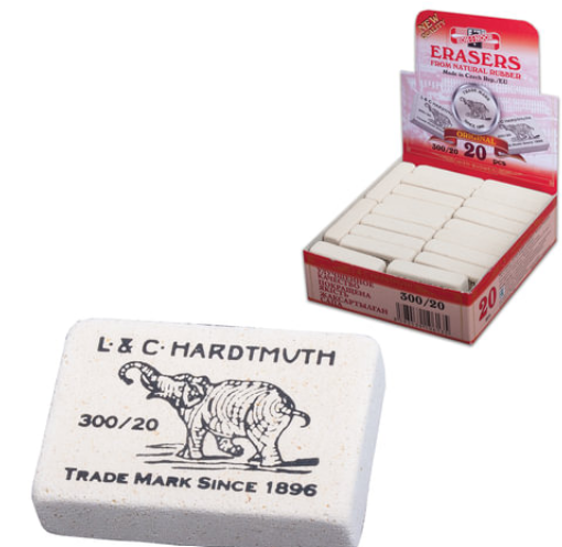 Ластик KOH-I-NOOR 'Слон' 300;60, 31х21х8 мм, белый, прямоугольный, натуральный каучук, 0300060024KDR