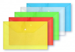 Папка-конверт на кнопке А5 Chanyi прозрачная, ассорти, AR-209-A5, CY209-A5