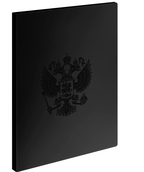 Папка на 2 кольцах СТАММ 'Герб' А4, 25 мм, 700 мкм, пластик, черный, ММ-32151