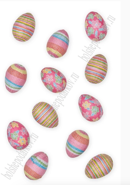 Пасхальный декор Яйца, 3,5 см (12  шт), ассорти №6,  350-639