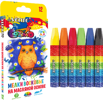 Мелки пастельные масляные 12 цв. 'deVENTE. Cosmo'  шестигранное сечение 74x10 мм, 8172100