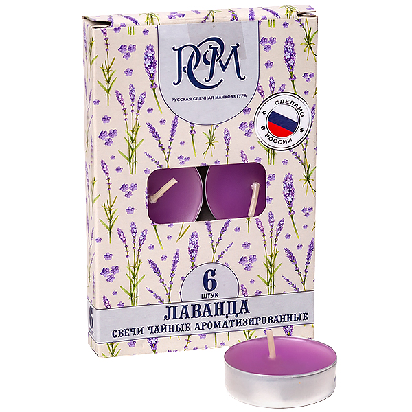 Свеча чайная РСМ Лаванда 6 шт 1300602