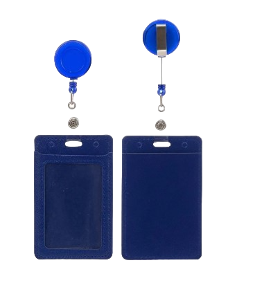 Бейдж 'Basir' 105х65 мм с рулеткой-ретрактором с вытяжной нитью, вертикальный, MC-6302;ассорти