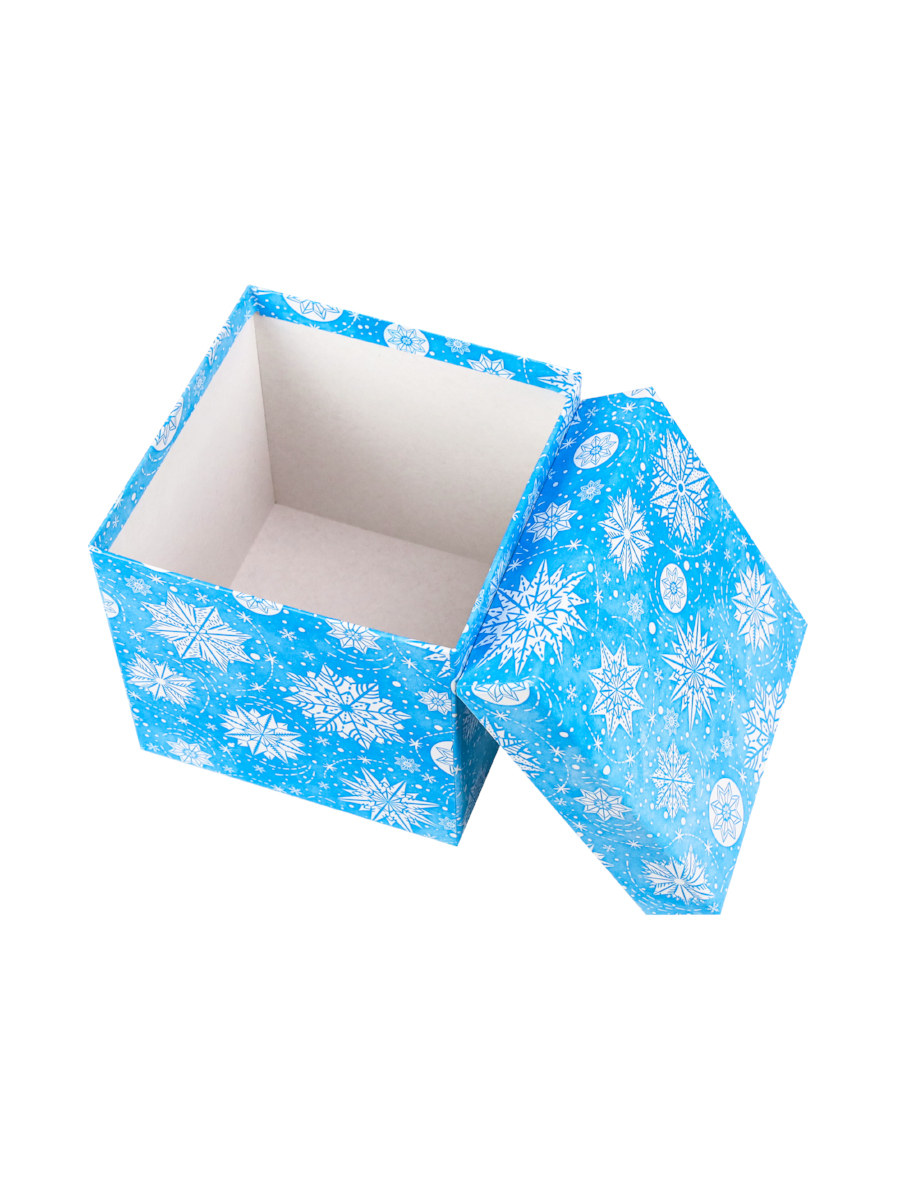 Коробка подарочная Miland 'Снежинки', 28х28х18 см., квадратная (Серия 5в1), картон, 1925