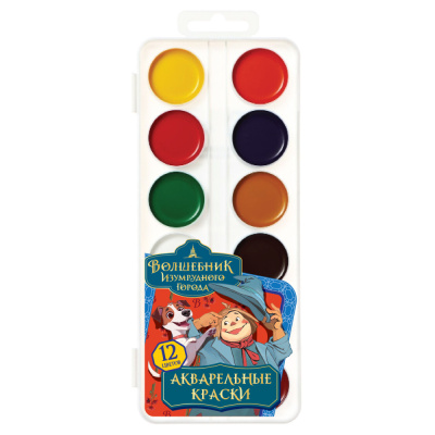 Акварель Мульти-Пульти 'Волшебник Изумрудного Города', медовая, 12 цветов, без кисти, АП_64238