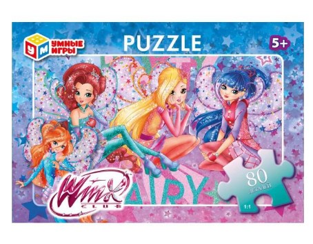 Пазлы классические в коробке. 80 деталей, 'Winx', 130х90х25 мм, 365065