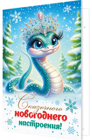 Открытка А5, 'Год Змеи', ассорти, 13337