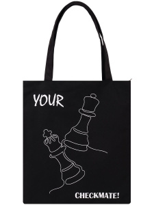 Сумка-шоппер "Твой ход", 39х32 см , на молнии , цвет черный, СМ-0730
