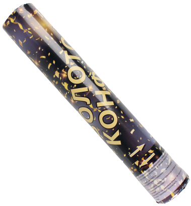 Хлопушка 'Золотой конфетти', бумага, 30 см., 5131