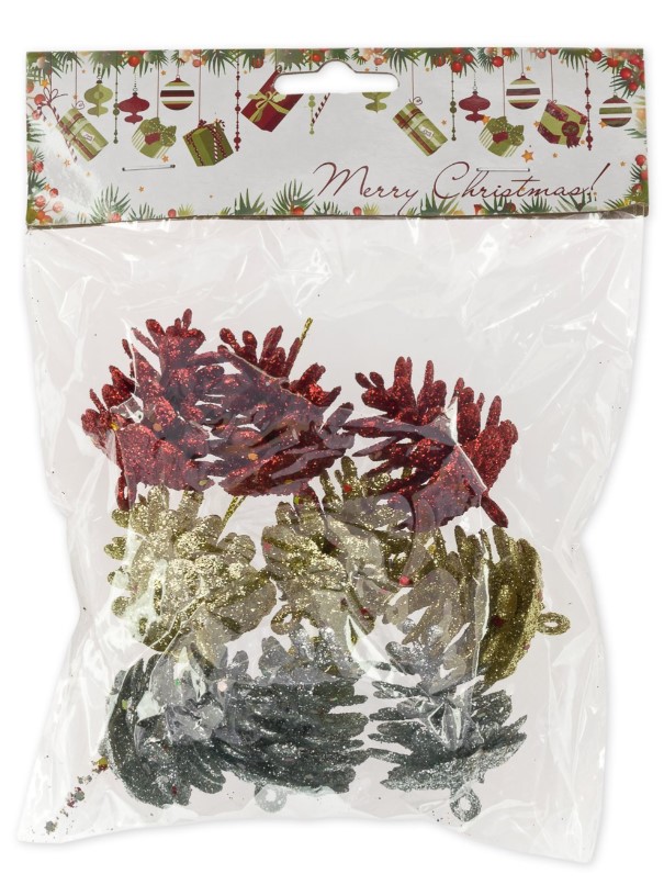 Новогодние украшения Шишки, 5 см, (9 шт), 678-072