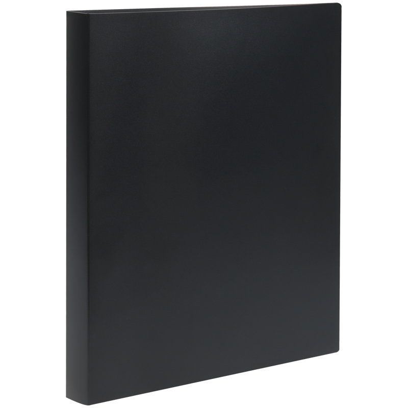 Папка на 2 кольцах СТАММ А4, 25 мм, 500 мкм, пластик, черная, ММ-32172