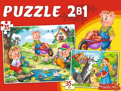 Макси-пазлы 2 в 1 Сказки из детства №2, 35 эл, П35-7253