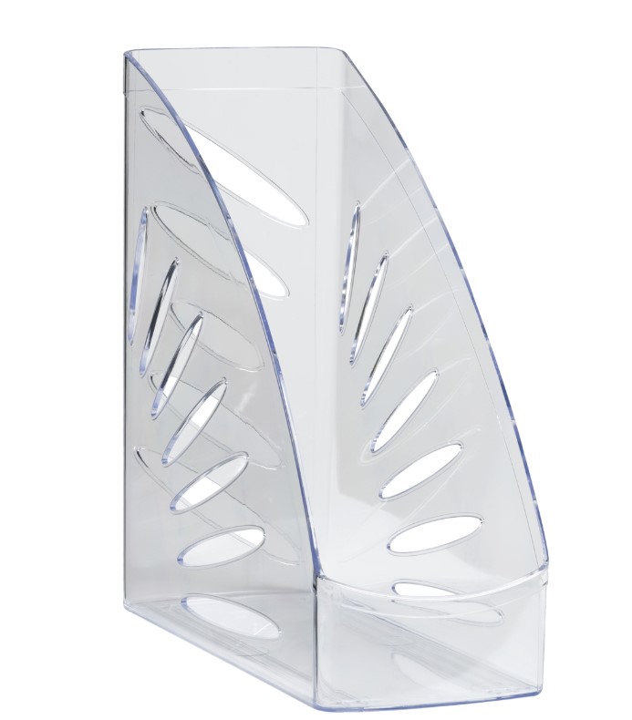 Лоток для бумаг вертикальный СТАММ Тропик, прозрачный, ширина 110 мм, ЛТВ-31109