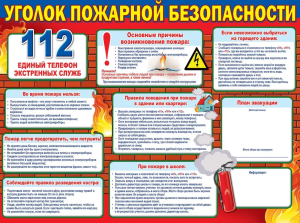 Плакат "Уголок пожарной безопасности", 0801074