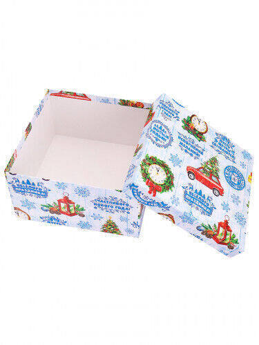 Коробка подарочная Miland 'Пожелания с Новым годом', 7х7х4 см., квадратная (Серия 5в1), картон, 1291