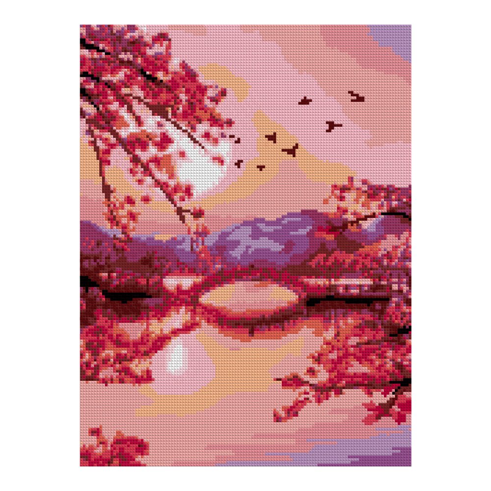 Алмазная мозаика 30х40 см ,'Умиротворение', (полное заполнение), Ам-025