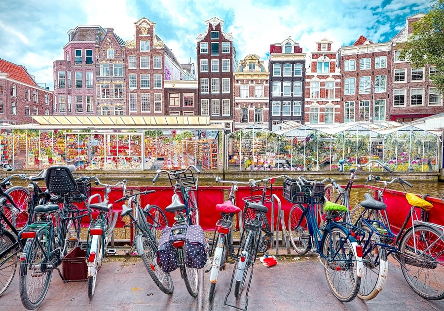 Алмазная мозайка, 'Весенний Амстердам' 30х40 см, AS34020