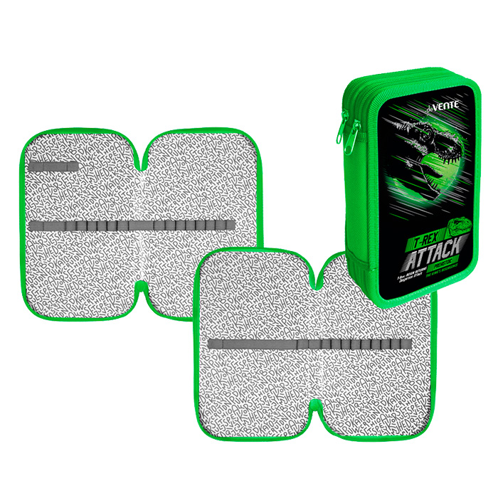 Пенал 'deVENTE. T-Rex', 205х120 мм, 1 секция, на молнии, 7010511