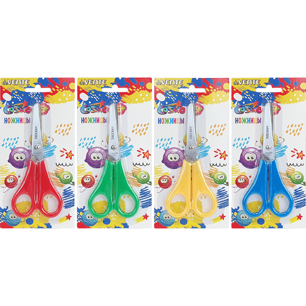 Ножницы детские 'deVENTE.Cosmo', 13 см, пластиковые кольца, на блистере, 8010307