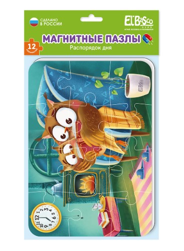 Магнитный пазл А5, 'Распорядок дня. Семейный вечер', 12 элементов, ET04-009