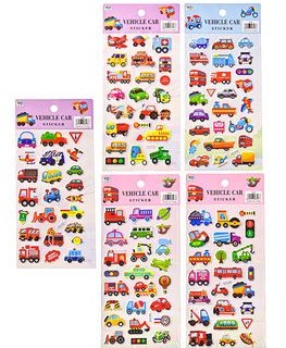 Наклейки декоративные МАШИНКИ, объемные, 10х22 см, 6 дизайнов, M-8578