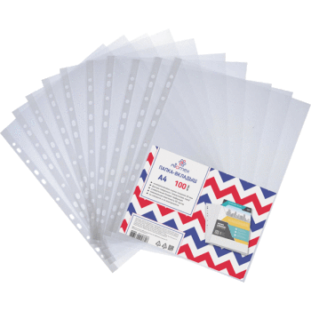 Папка-вкладыш 'Attomex. Lite' A4, 20 (18) мкм, апельсиновая корка, (100 шт;уп), 3050903