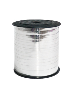 Лента подарочная металлизированная 5 мм х 250 м серебряная , (1 шт/уп), M-2