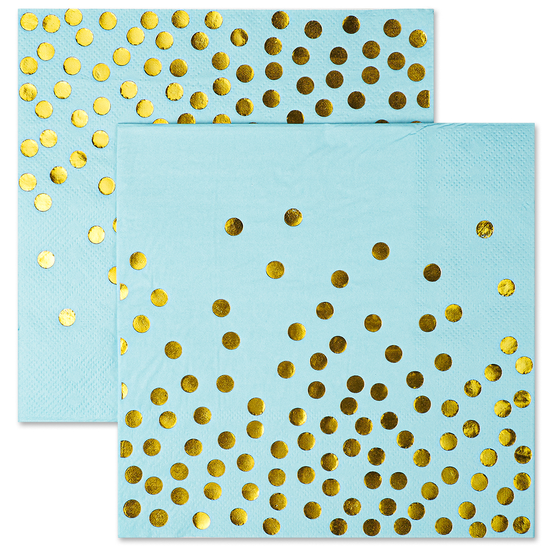 Сафлетки, 'Золотое конфетти', голубой;золото, металлик, 33х33 см.,12 шт., 6231389