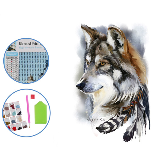 Алмазная мозайка Волк (25х30 см), М-11487