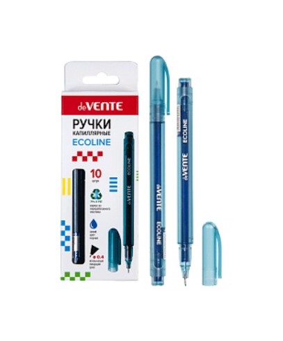 Ручка капиллярная 'deVENTE. Ecoline' d=0,4 мм, круглый корпус, в картонной коробке, синяя, 5060300