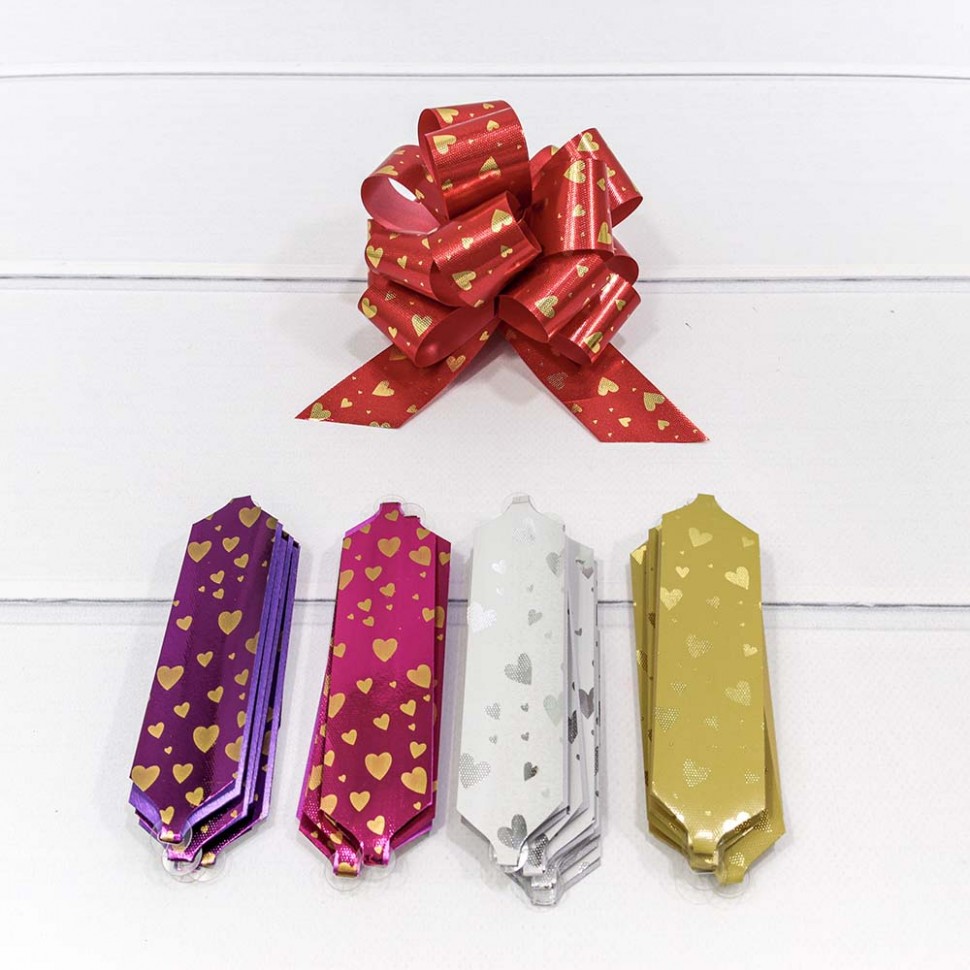 Бант-шар OMG 'Сердечки' 3 см  цвета ассорти, 000534 - 30