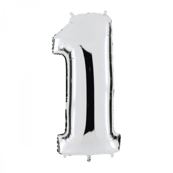 Шары фольга Цифры 40' Серебро '1' 100 см.