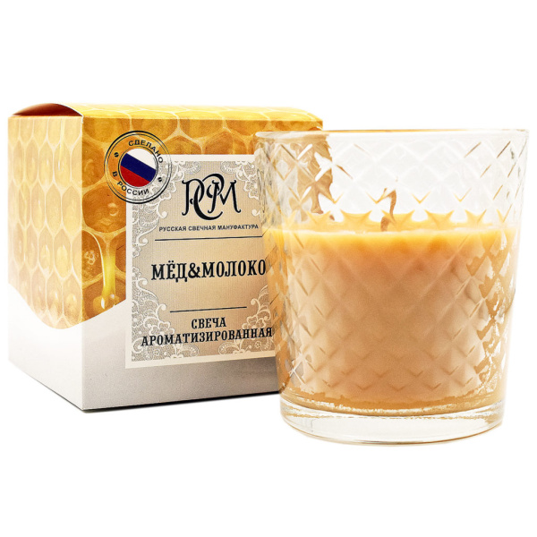 Свеча в стакане РСМ Мед и молоко 30 ч 3113039