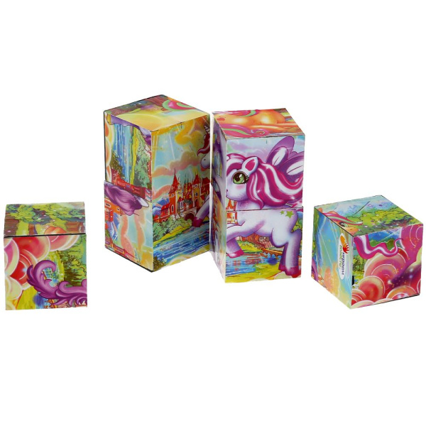 Кубик пластмассовый 'Мои единороги', (12 шт;уп), 4607155196792