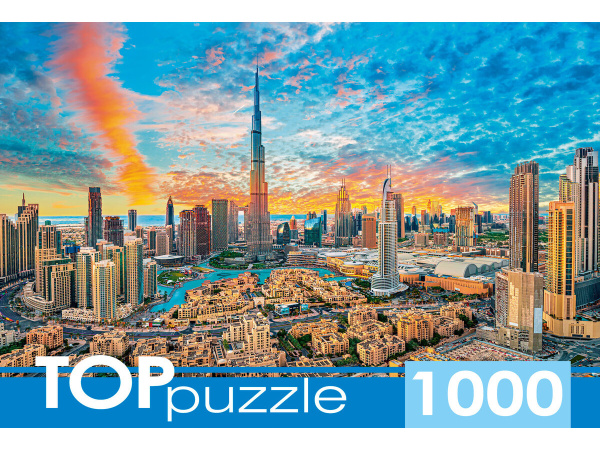 TOPpuzzle. ПАЗЛЫ 1000 элементов. Закат в Дубае, ШТТП1000-7181